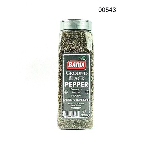 GROUND BLACK PEPPER/PIMIENTA NEGRA. 6/16OZ