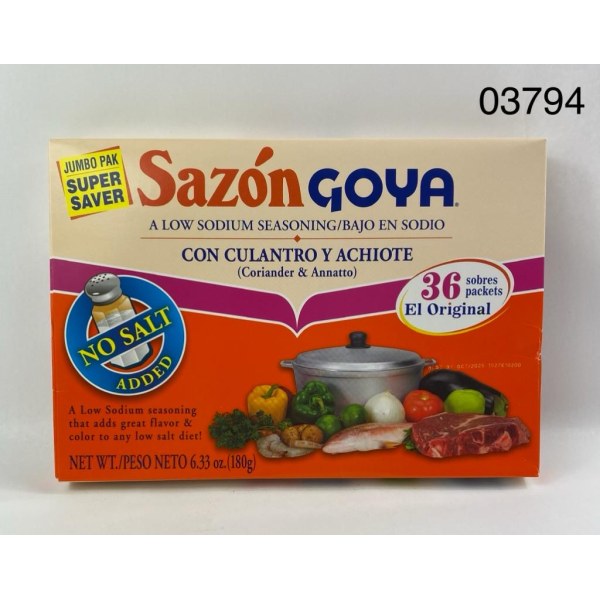 LOW SODIUM SAZON CULANTRO Y ACHOTE. 15/6.33OZ