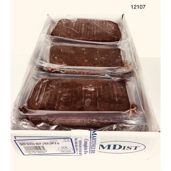 LIVER SLICE/HIGADO 8OZ BEEF. 1/10LB