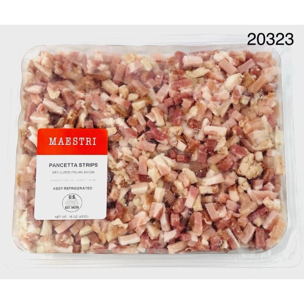 MAESTRI PANCETTA STRIPS. 5/16OZ