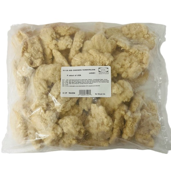 CHICKEN TENDER BREADED RAW/PECHUGA. 6/5LB