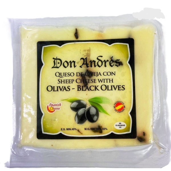 SHEEP CHEESE WEDGES W/BLACK OLIVES. 12/7OZ