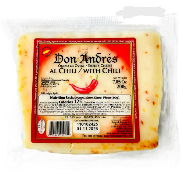 SHEEP CHEESE WEDGES W/CHILI /QUESO. 12/7OZ