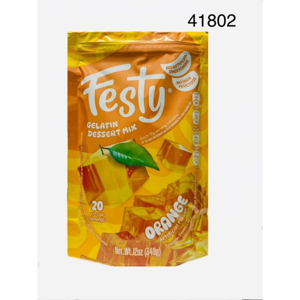FESTY ORANGE     GELATIN       GELATINA. 12/12OZ