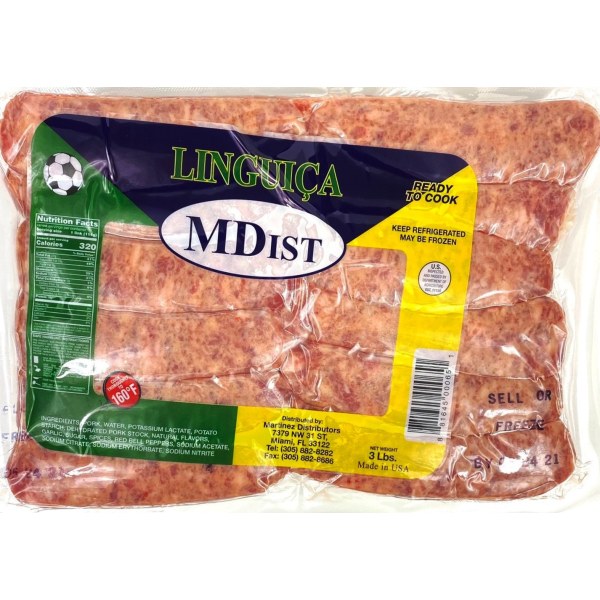 LINGUICA BRAZILIAN SAUSAGE/SALCHICHA. 8/3LB