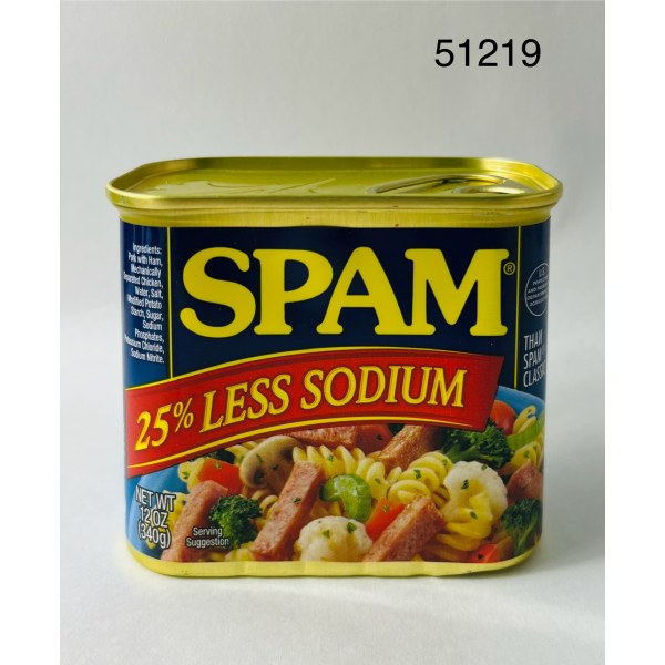 SPAM LESS SODIUM. 12/12OZ