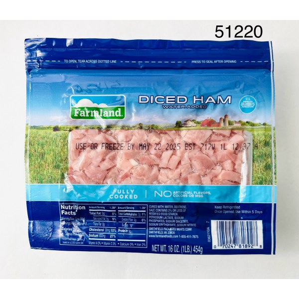 JAMON PLAIN DICED  FAR FS CV. 12/16OZ