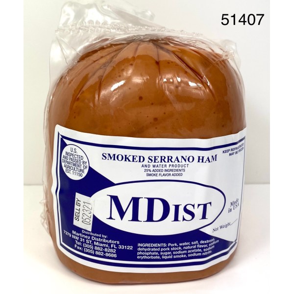 SMOKED SERRANO HAM/JAMON SERRANO. 10/3.5LB