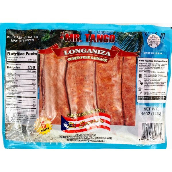 PUERTO RICAN LONGANIZA.. 12/16OZ