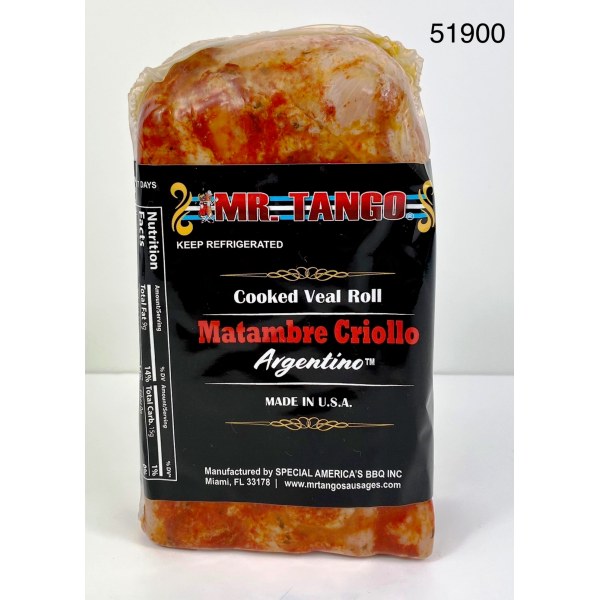 COOKED VEAL ROLL/MATAMBRE ARGENTINO. 8/1LB