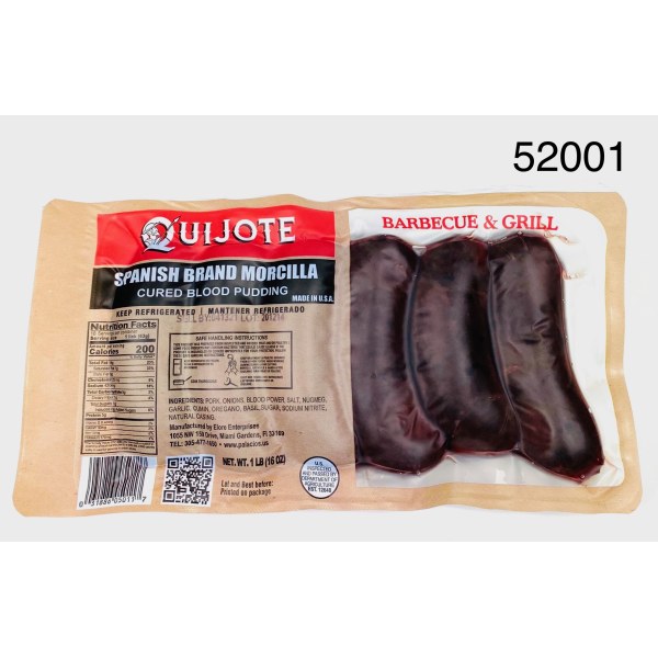 SPANISH BLOOD SAUSAGE/MORCILLA ESPANOLA. 12/1.1LB