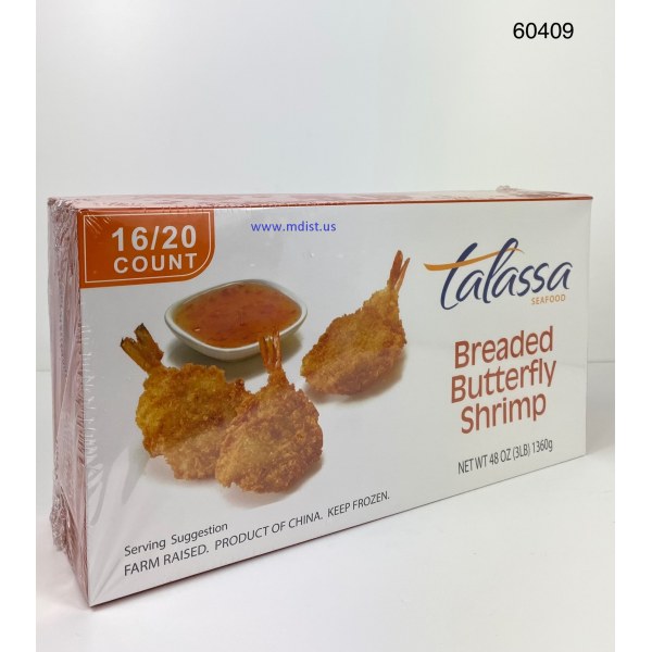 BREADED BUTTERFLY SHRIMP 16/20/CAMARON. 4/3LB