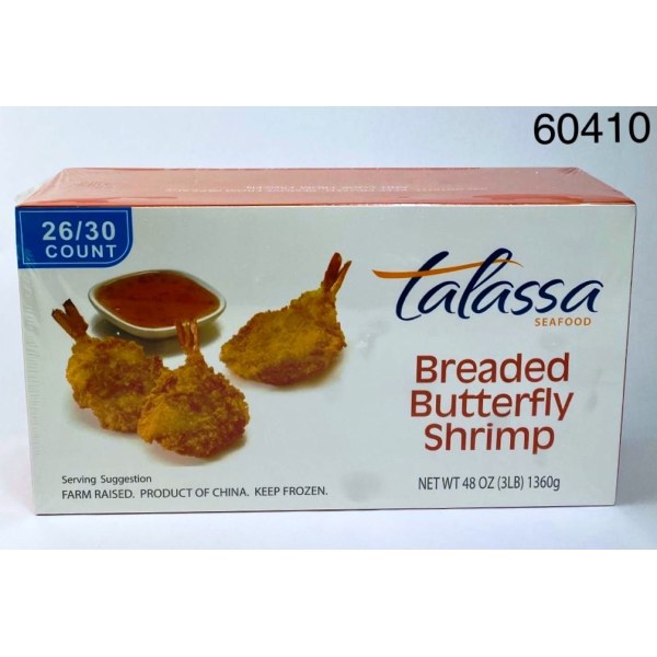 BREADED BUTTERFLY SHRIMP 26/30/CAMARON. 4/3LB