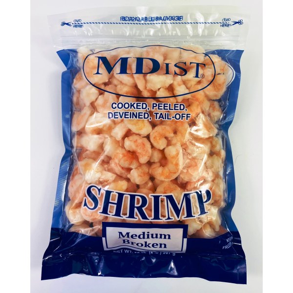 COOKED BROKEN MEDIUM PLD SHRIMP/CAMARON. 5/2LB