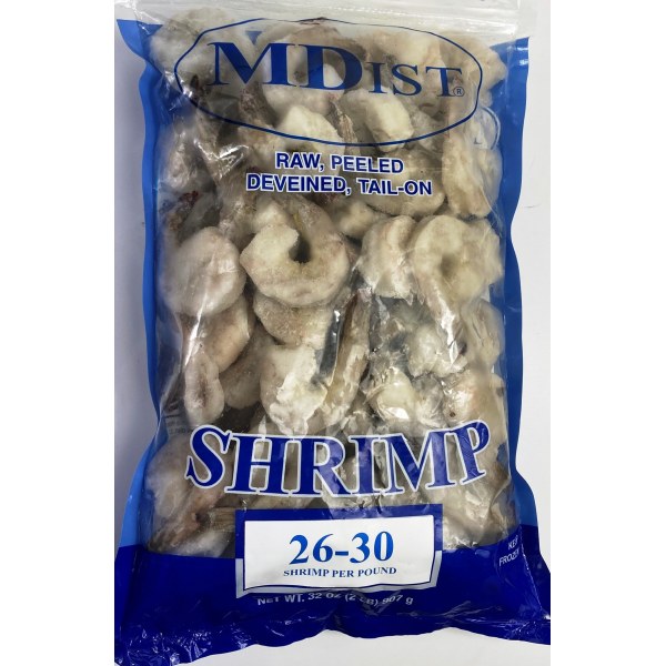 RAW PLD SHRIMP 26-30 T/ON/CAMARON. 5/2LB