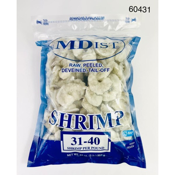 RAW PLD SHRIMP 31-40 T/OFF/CAMARON CRUDO. 5/2LB
