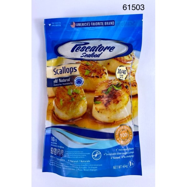 SCALLOP 30-40CT RAW IQF/VIEIRA. 20/1LB