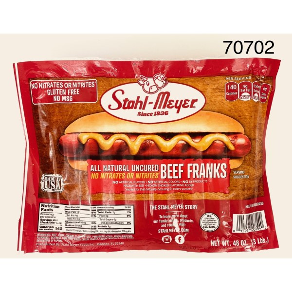 HOT DOG 8X1 ALLBEEF/PERRO CALIENTE. 6/3LB