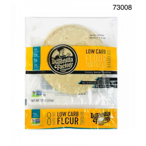 LOW CARB FLOUR TORTILLAS. 10/8CT