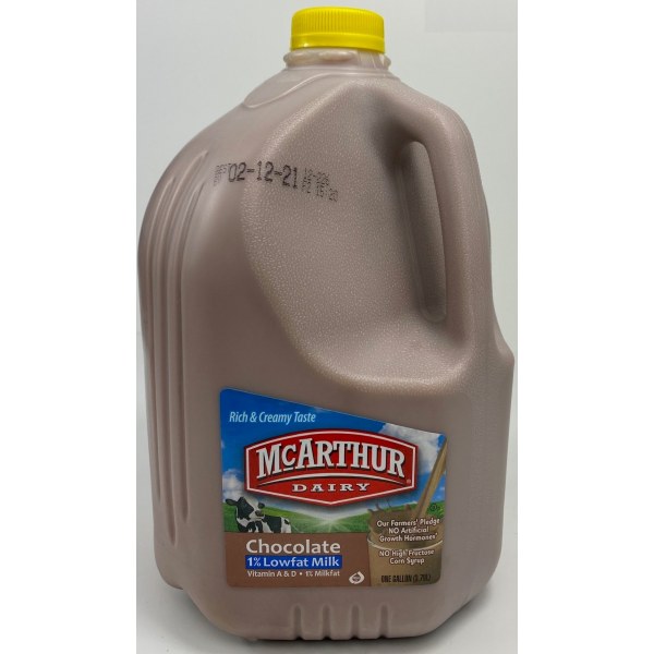 MCARTHUR CHOCOLATE MILK 1%/LECHE. 4/1 GAL