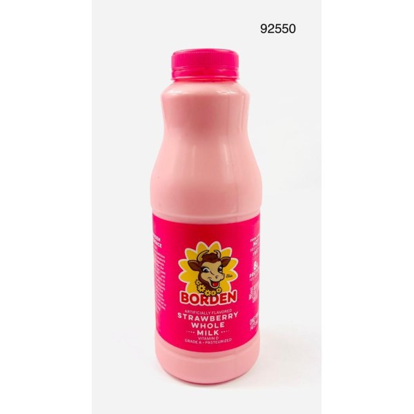 BORDEN STRAWERRRY WHOLE MILK/LECHE. 20/1 PINT