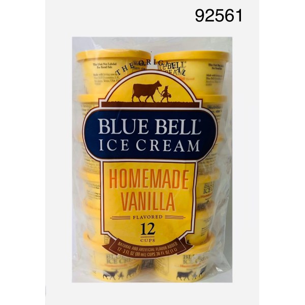HELADO 12PAK VANILLA CUPS. 1/12PACK