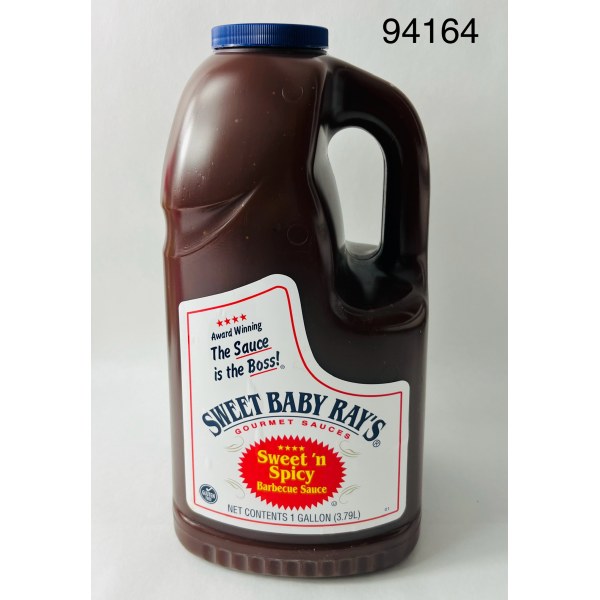 SBR'S SWEET N SPICY BBQ SAUCE. 4/1GALLON