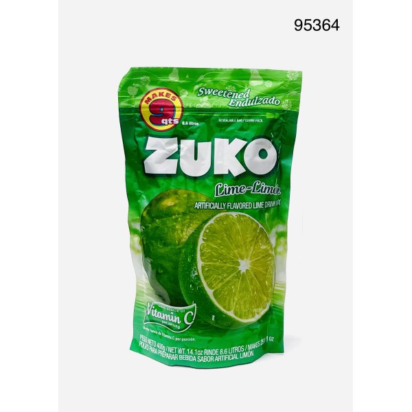 ZUKO LIMON     POWDERED DRINK MIX. 12/14.1OZ