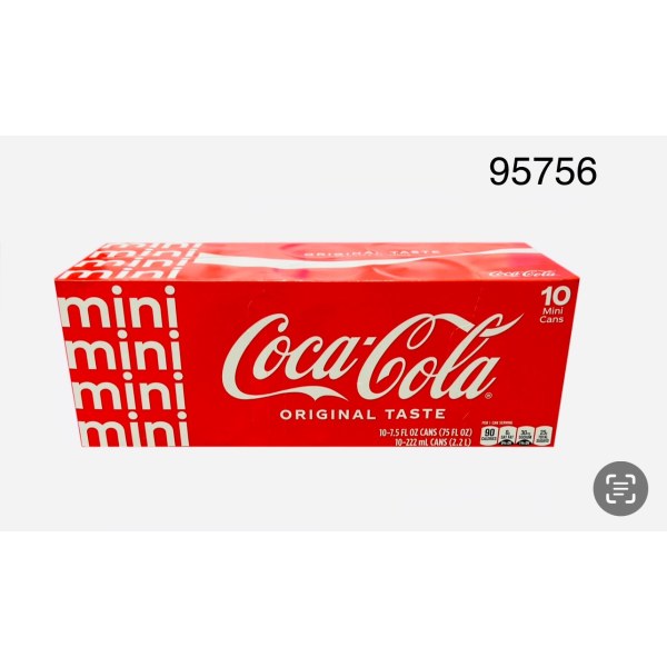 SODA COCA-COLA MINI 7.5 OZ. 3/10 PACK