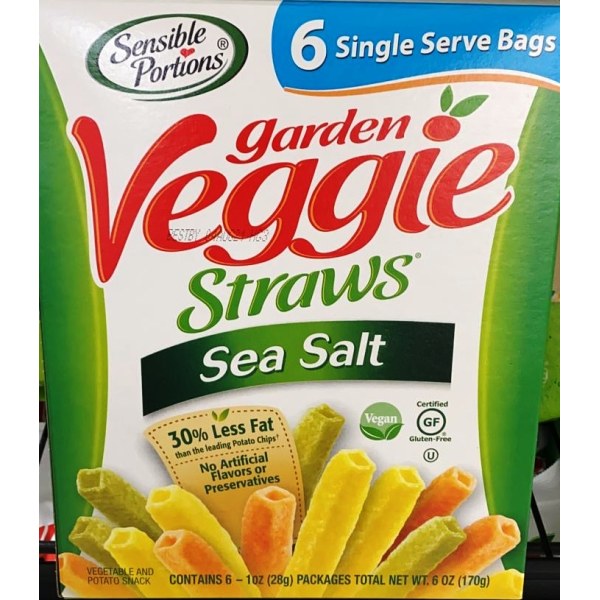 GARDEN VEGGIE STRAWS SEA SALT. 6/6OZ